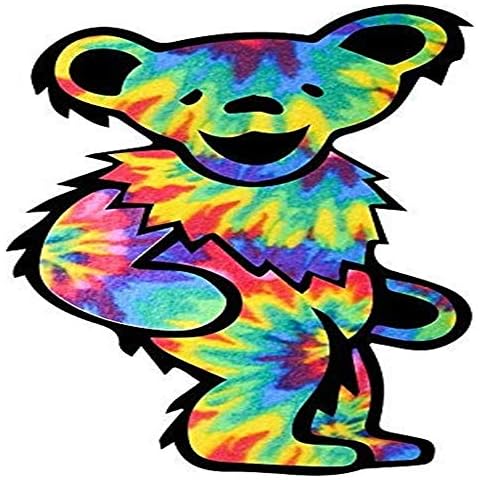 Tie Dye Dancing Bear - Vinyl Decal Sticker Car Decal Bumper Sticker for Use on Laptops Windowson Water Bottles Laptops Windows Scrapbook Luggage Lockers Cars Trucks Cover