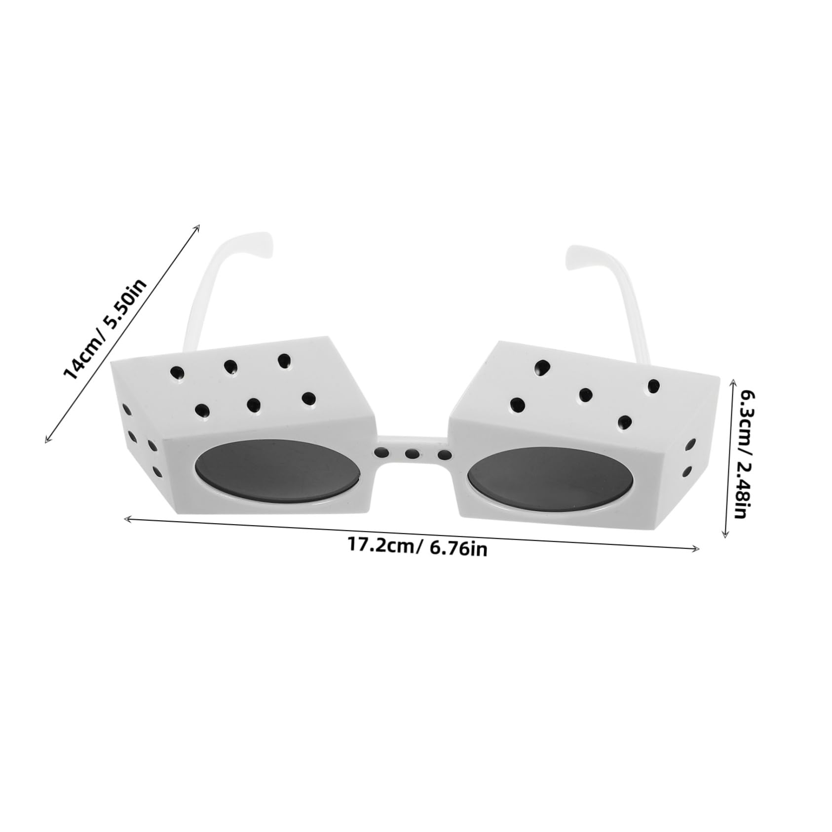 COLLBATH Dice Shaped Eyewear Creative Dice Sunglasses for Halloween Birthday Party Events Lightweight Reusable Plastic Design Fun Comfortable Novelty Glasses for Women