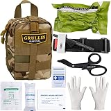 ✔ Ifak compacto portátil - contiene un kit básico de control de sangrado de emergencia, incluyendo Torniquete de combate de control de sangrado militar, vendaje israelí de 4 pulgadas, vendaje elástico, almohadillas pequeñas, tijeras EMT y guantes.