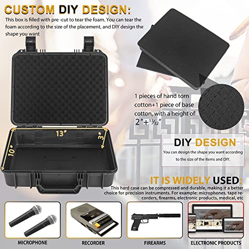 Ithwiu Protective Hard Case Shockproof Water-Resistant With Customized Diy Foam Insert Fit For Camera, Laptops, Etc (14 X 11.5 X 3.7-Inch #TOP2