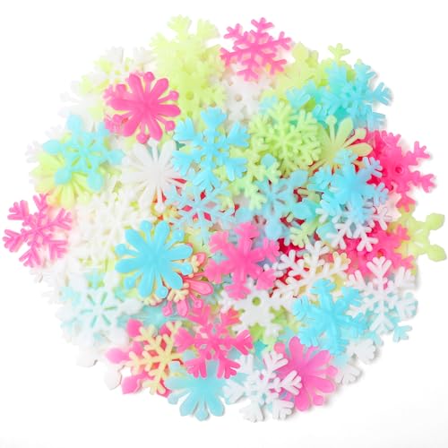 Estrellas adhesivas plásticas fluorescentes luminosas 100 pcs miniatura 2
