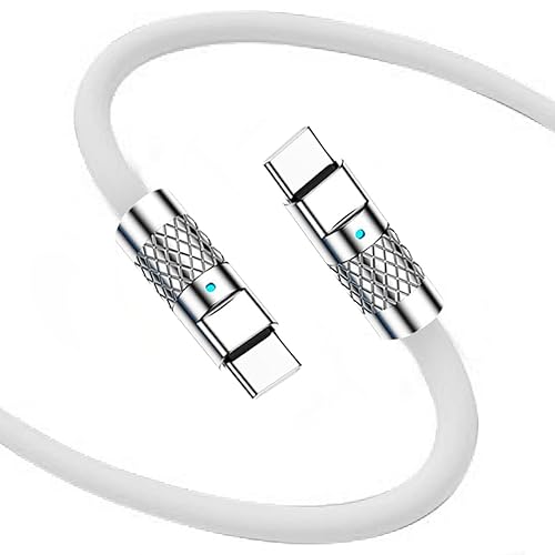 Vista 12 de Statik TsumoCharge Cable de carga rápida de 100 W – Silicona irrompible de alta resistencia, soporta transferencia de datos tipo C a cable tipo C