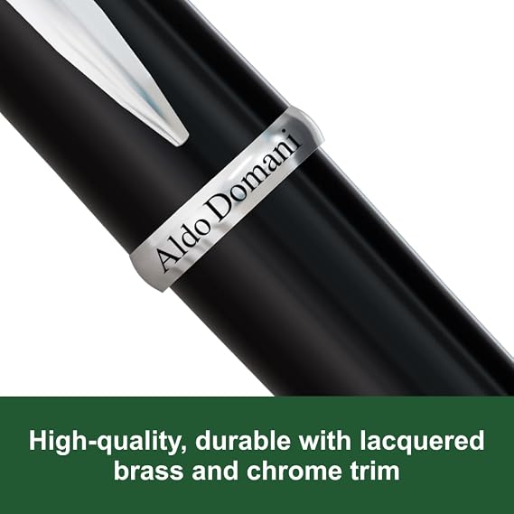 Monteverde USA Aldo Domani Rollerball Pen - Black, Smooth Writing, Italian-Inspired Design