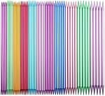 55-Piece Knitting Needle Set, Stainless Aluminum Double Point Needles, 20cm Ergonomic Weaving Kit with Storage Bag, Multiple Sizes, Colored Straight