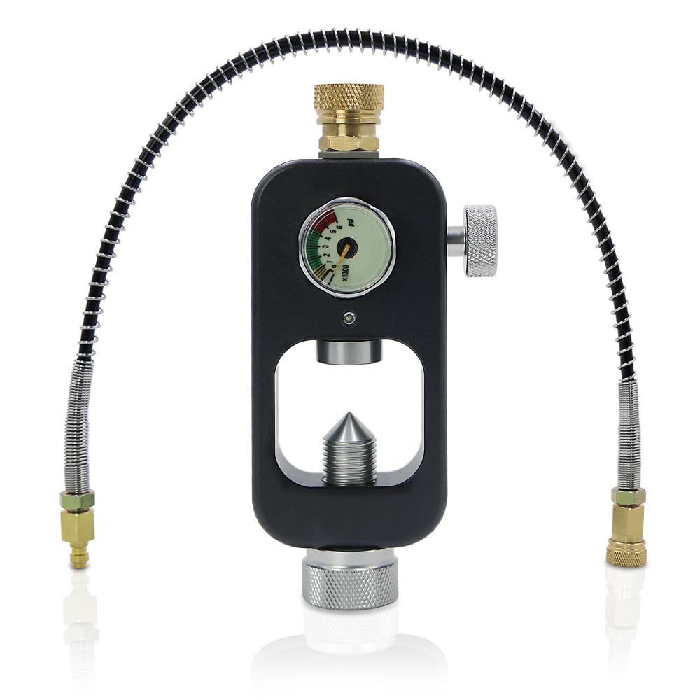 Wazusogok DIN Valve Scuba Adapter and PCP Paintball Fill Adapter,Paintball Scuba Fill Station,High Pressure Gas Cylinder Refill Tool,High Pressure 4500 PSIwith Air Hose