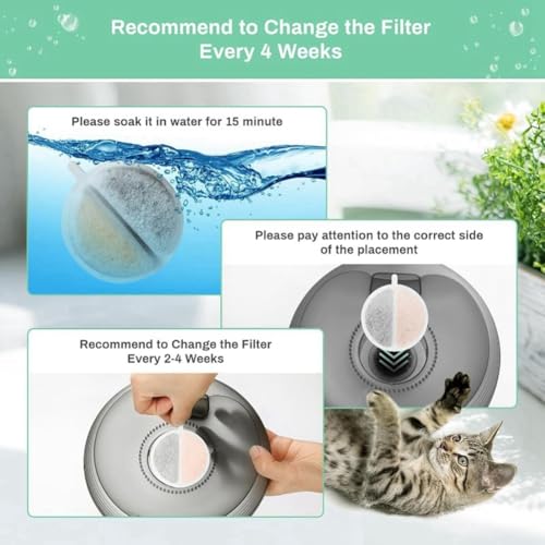 Fuente de agua para gatos con filtro compatible miniatura 2