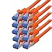 Produktbild BIGtec - 10 Stück - 0,25m CAT.7 Gigabit Patchkabel Netzwerkkabel orange Kupferkabel Patch Ethernt LAN DSL Kabel CAT7 (RJ45, Cat 7, S/FTP PIMF) 25cm