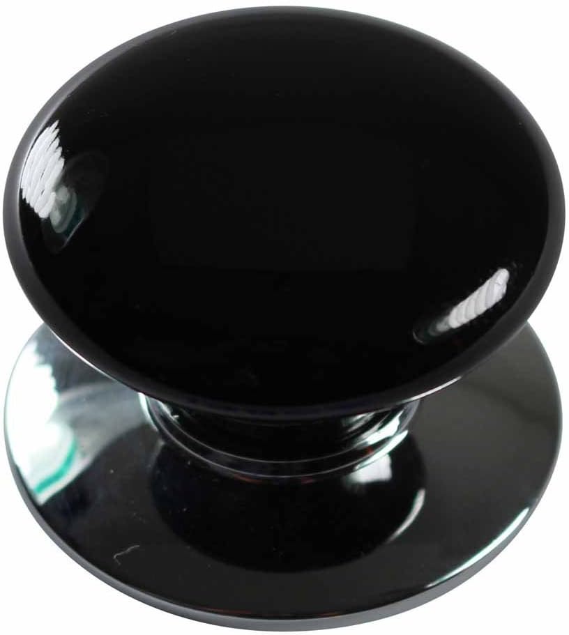 Renovators Supply Manufacturing Cabinet Knob Black Chrome 1 1/2" Dia W/Backplate
