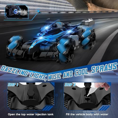 Image of Amitasha Remote Control Car | 2.4Ghz Rc Drifting Car 4x4 Birthday Gift, Long Range, F1 Music and Spray Remote Control Stunt Car for 3+ Boy