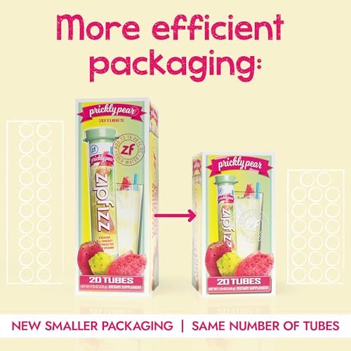 Image of Zipfizz Daily Energy Drink Powder, Prickly Pear, 20 Pack | 3-in-1 Sustained Energy, Rapid Hydration, and Essential Vitamins | Sugar-Free | Electrolyte Powder | Contains Vitamin B-12 & Antioxidants
