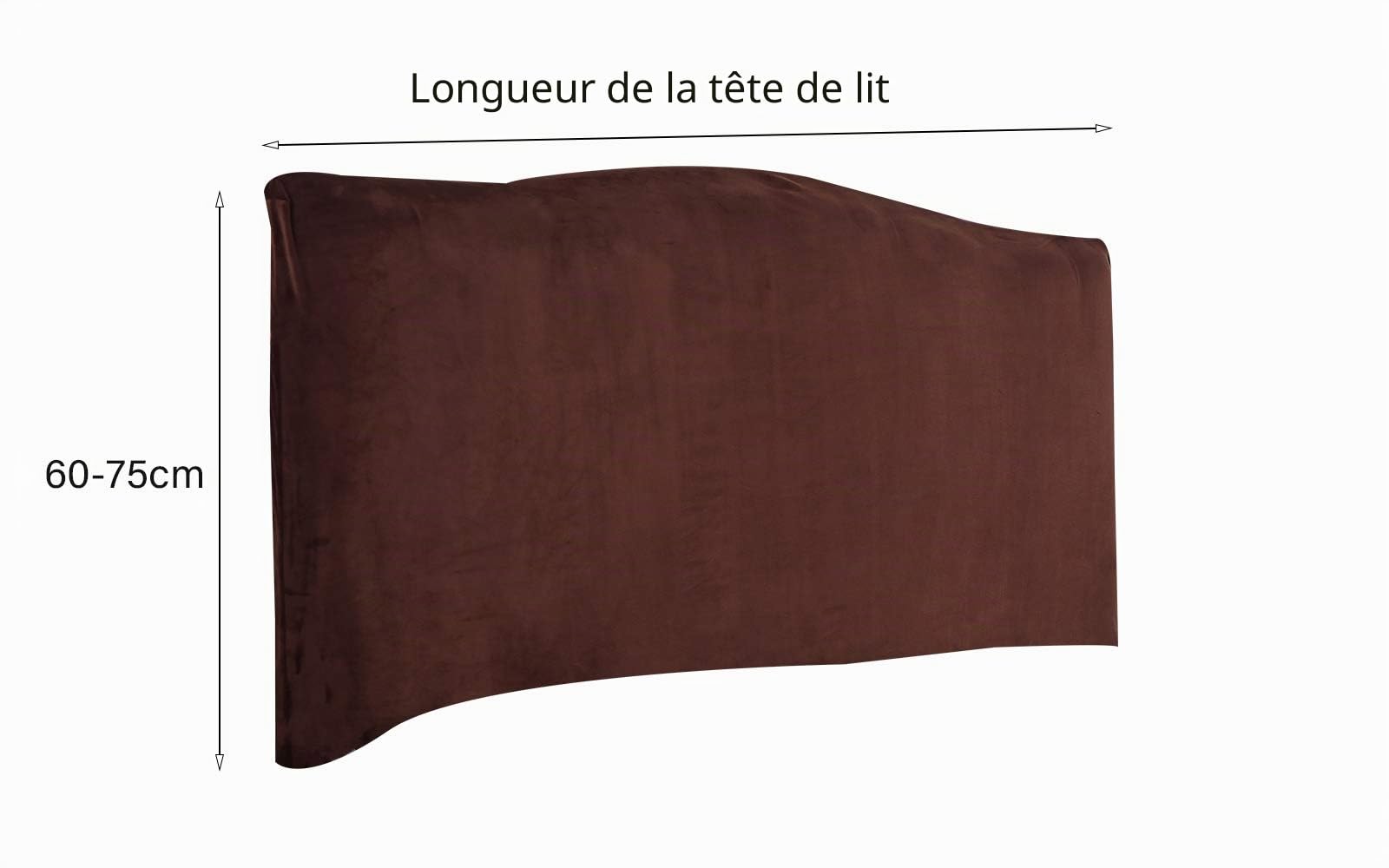 Housse de tête de lit Velours Extensible Housse de Protection de tête de lit Couvre tête pour lit Double King Size Gris Carbone
