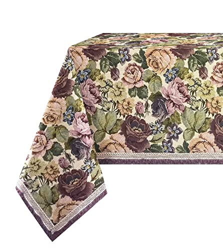 Confezioni Giuliana - Mantel gobelin jacquard cubremesa flores clásico dis. NADIA 140x140/180/220/240-180x180 Cover