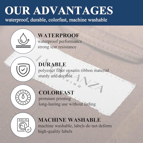 image for Lsoiapk Custom Cotton Tags Fabric Labels, Personalized Sewing Labels f