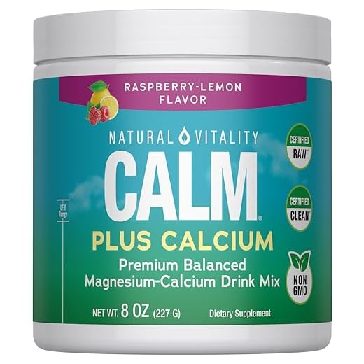 NATURAL VITALITY Raspberry Lemon Calm Plus Calcium Drink Mix, 8 OZ