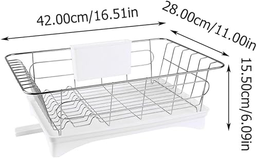 Miniatura 7 de Luxshiny 1 juego de cubiertos de secado de platos, soporte de drenaje de platos de acero inoxidable, soporte para colador de platos para cocina y