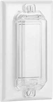 CLYMENE 2 Pack Light Switch Cover Guard, Child Proof Wall Switch Cover Keeps Lights or Switches from Being Accidentally Turned ON or OFF, Rocker Style Clear