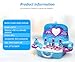 Disne Frozen Girls Makeup Role-Playing Set: 3-in-1 Beauty Luggage with Fashion Accessories, Made of Safe ABS Material, Princess Role-Playing Toy for Girls, Birthday Gifts (Blue)