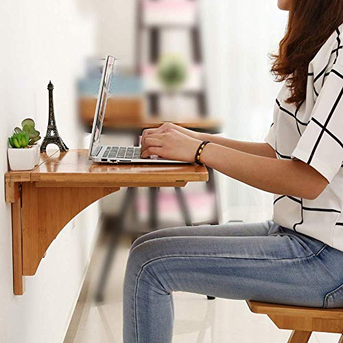 Table pliante murale bois couleur cuisine bureau gain de place