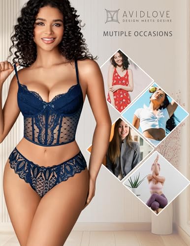 Avidlove Panties for Women Lace Thongs Cross Back Tanga Sexy Cheeky Low Waist Bikinis Underwear3