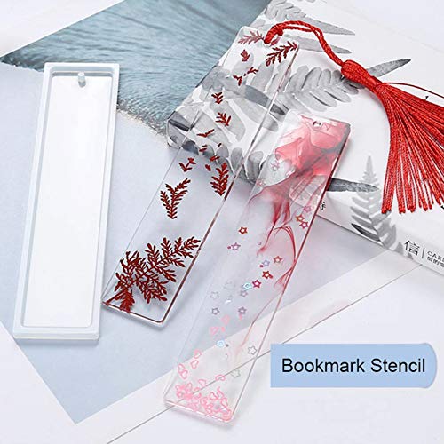 20 stks bladwijzer hars vorm, bladwijzer siliconen vorm, transparante bladwijzer vorm, rechthoekige hars, epoxy hars… - Image 5