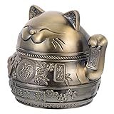 Posacenere per interni ed esterni, posacenere in metallo, antivento, antichissimo gatto Maneki giapponese, in lega di zinco, per ufficio, stile europeo immagine
