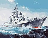 Peinture à l'huile numérique par numéros combattant navire de guerre réservoir voilier photo coloriage par numéros film affiche Art toile une pièce 40x50cm