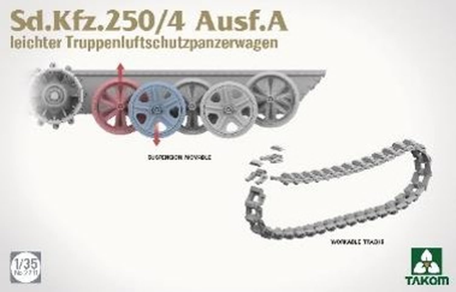 Tacom TKO2211 1/35 Sd.Kfz.250/4 typ A lekki do samolotu opancerzony pojazd transportowy model plastikowy