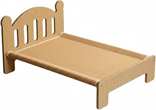 Pet Bed Wooden Lounger Frame Elevated Animal Furniture Washable Surface with Side Panels Suitable for Cats Small Dogs Indoor Lounge Living Room Bedroom