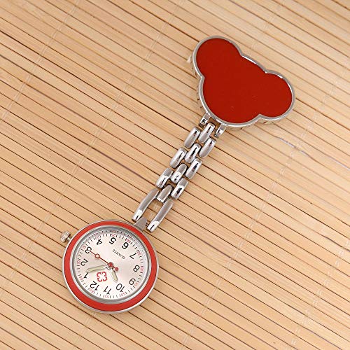 Preisvergleich Produktbild flqwe Damen Krankenschwester FOB Uhr,Schwesternspezifische Wandtafeln, Untersuchungstische für Krankenhausstudenten-Rot A,Schwesternuhren