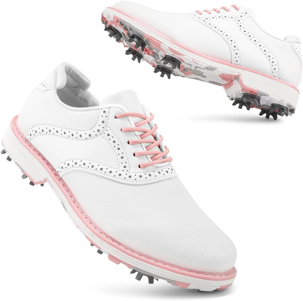 Women Professional Golf Sneakers Spikes Waterproof Golf Sports Shoes Ladies Golf Training Sneakers with Spikes
