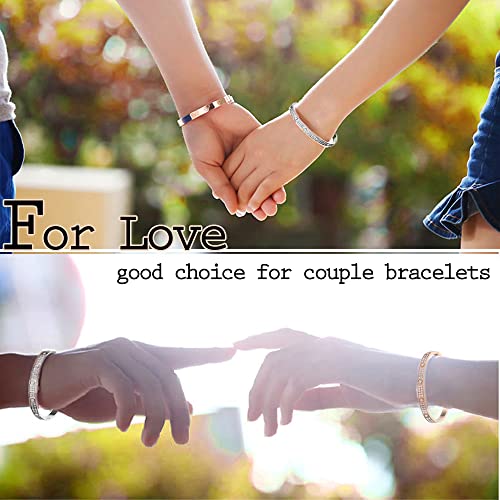 Love Friendship Bracelets Bangle Gold Silver With Cubic Zirconia Stainless Steel Jewelry Oval Bracelet Birthday For Her Women Teen Girls With Gifts Box (Gold, Stainless Steel) #TOP5