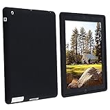 Black Gel Skin Case Rubberized Soft Silicone Cover for Apple iPad 2