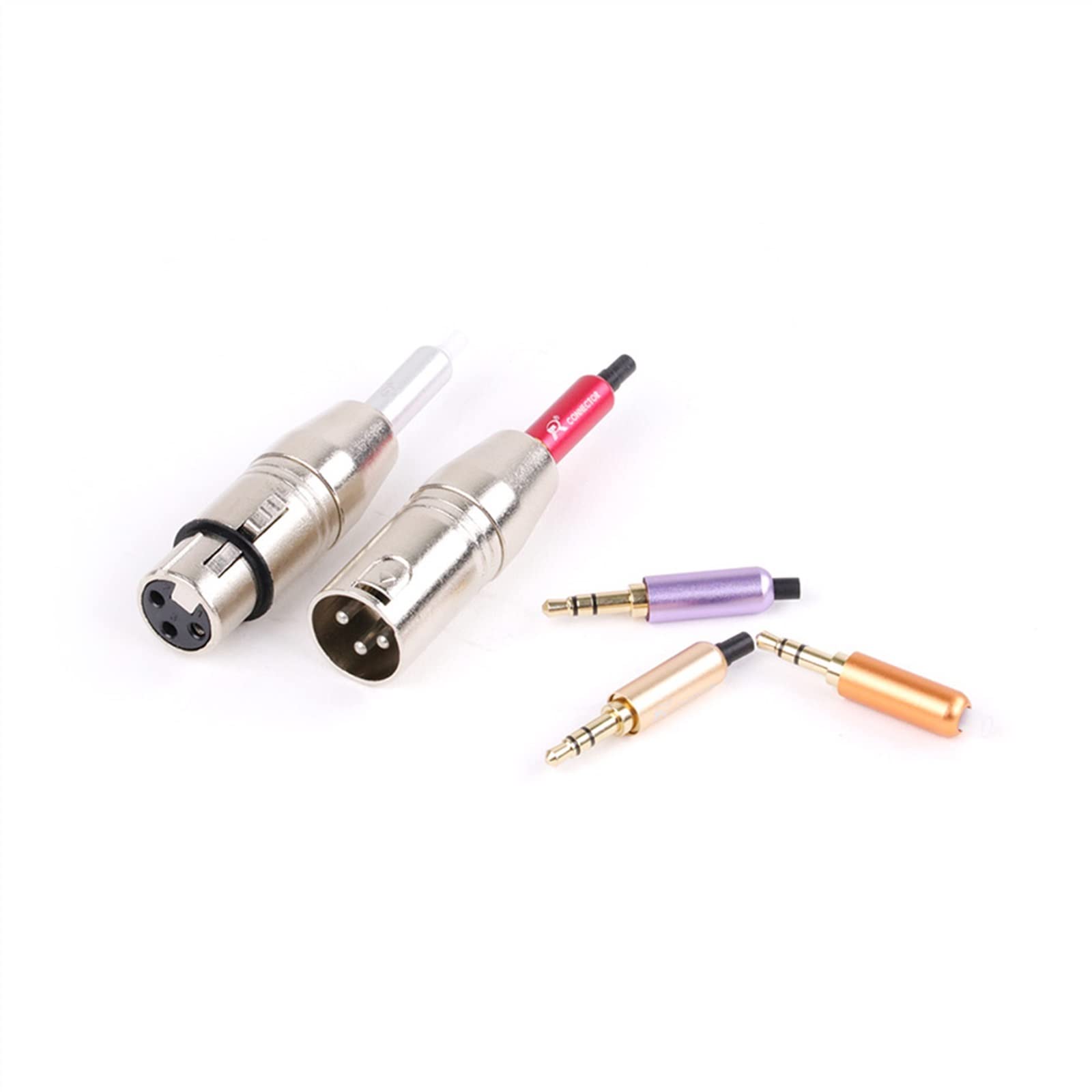Convertidor de enchufe hembra macho plateado XLR de 3 pines a conector de Audio adaptador de micrófono estéreo Jack de 3,5mm 10 Uds (Size : 10xD1032F)