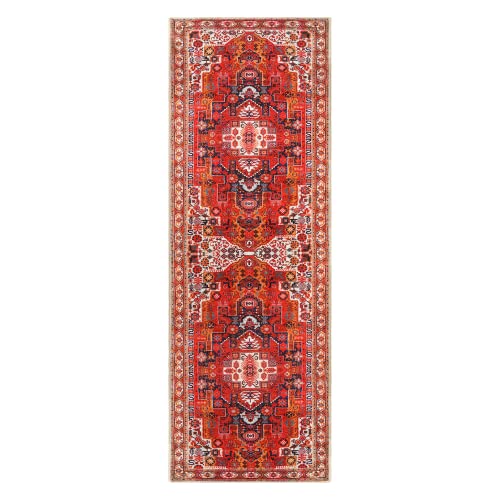 Seavish Runner Rugs For Hallway 2X6 Kitchen Runner Rug Non Skid Washable Orange Persian Area Rug For Bedroom Low-Pile Faux Wool Oriental Entryway Carpet Runner Rug For Bathroom Living Room Foyer #TOP7
