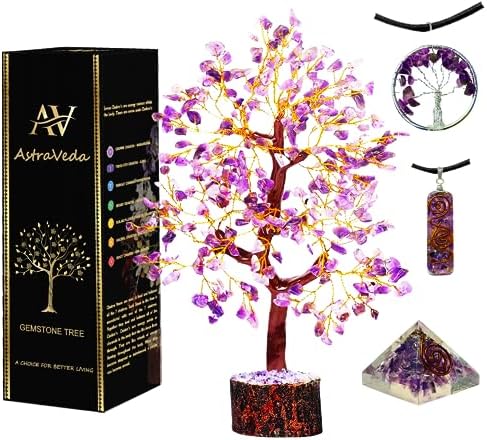 AstraVeda Crystal Tree, Tree of Life, 7 Chakra Tree, Feng Shui Tree, Healing Crystal, Gemstone Tree, Crystal Gifts, Healing Stones, Spiritual Gifts, Crystal Pyramid, 300 Beads