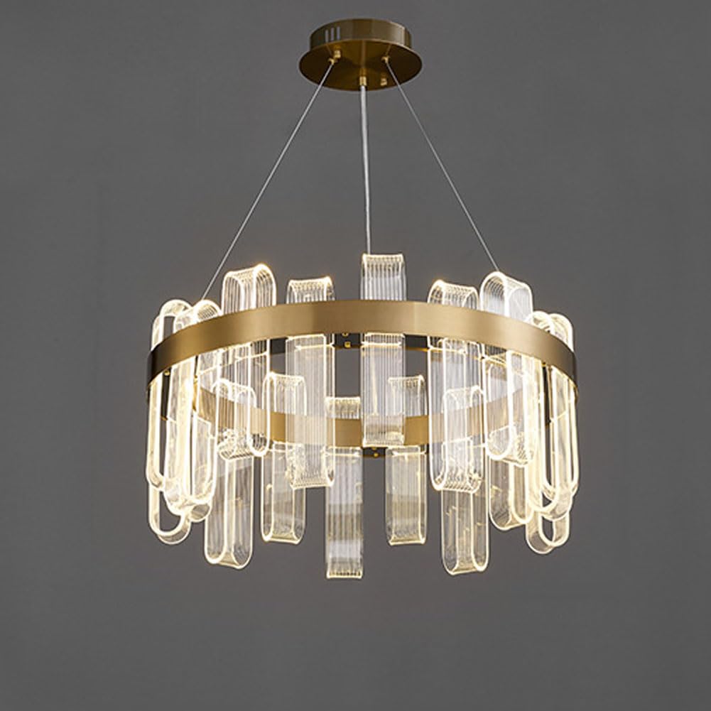 HXYSXHJUO LED creative light luxury chandelier, modern guide plate design simple study light, for living room dining bedroom,60cm