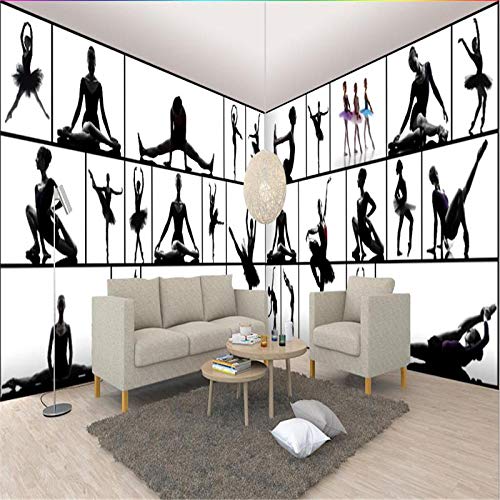 Fondo de Pantalla 3D Mural Fondo de Fitness Decoración para el   hogar Retro Gym_Fitness Wallpaper_250Cm (W) X175Cm (H)