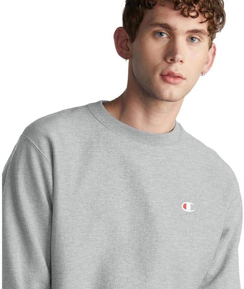 Champion Men's Reverse Weave Sweatshirt, Silver/Gray, Small at