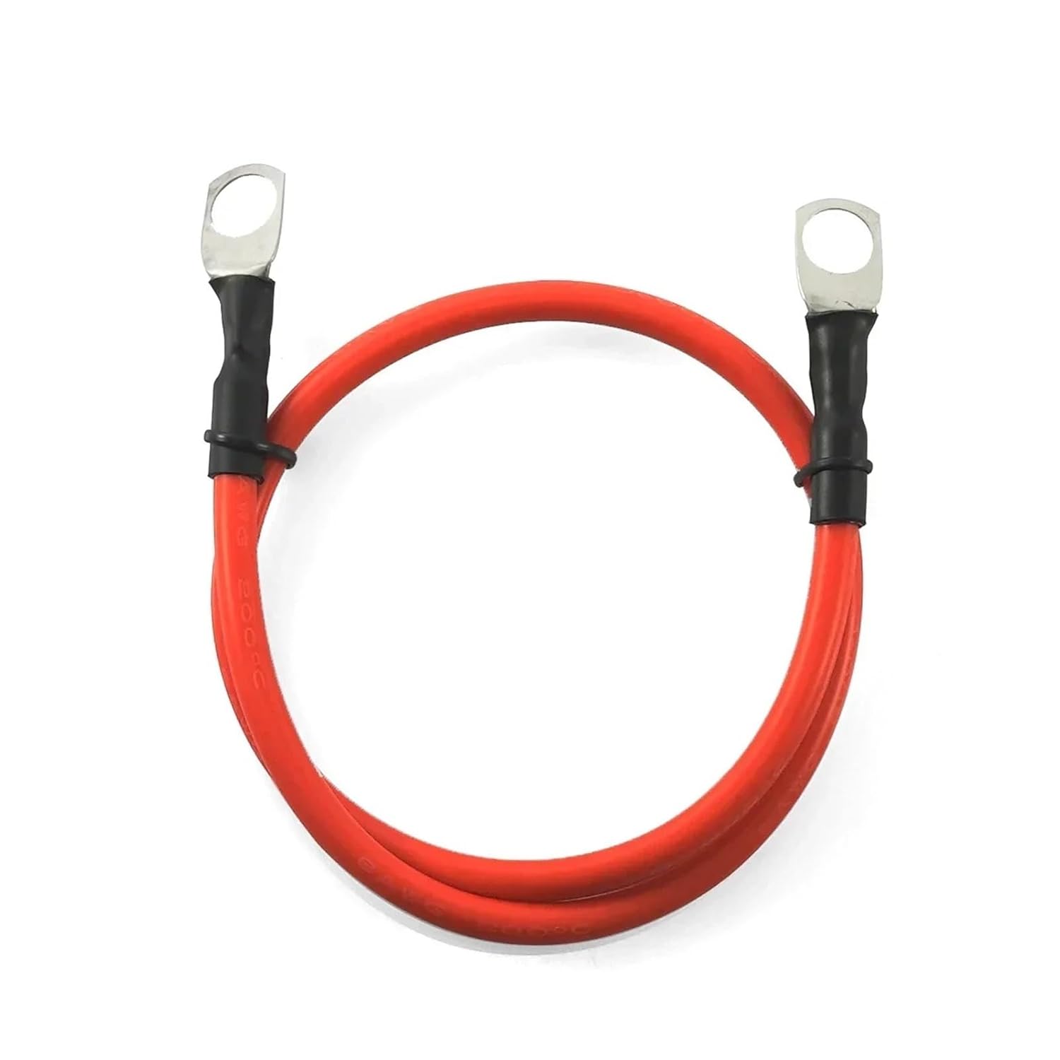 3AWG Battery Inverter Silicone Cable with M6 M8 M10 Terminal Black Red Electrical Wires for RV Car Solar Motorcycle UPS Engines(Red 3AWG,M10-M10,1.2M)