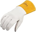 SAFEGEAR Gants de soudure en cuir de vache, EN388 Certifié, Kevlar pointé avec 4 Couffet de sécurité de pouce, 2 Paires