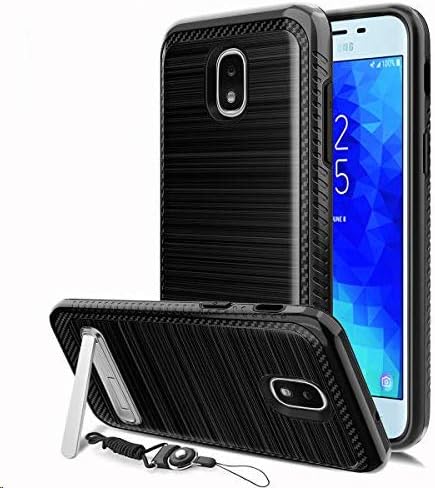 CaseTank-Samsung Galaxy J3 2018 Case/J3 V 3rd Gen/J3 Orbit/J3 Achieve/J3 Top/J3 Star/Express Prime 3/AMP Prime 3/Sol 3/Galaxy J3 Aura case W built-in Kickstand Armor, Black