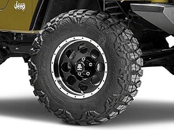 Mammoth 8 Simulated Beadlock Style Black Wheel; 16x8; 0mm Offset Compatible for 97-06 Jeep Wrangler TJ