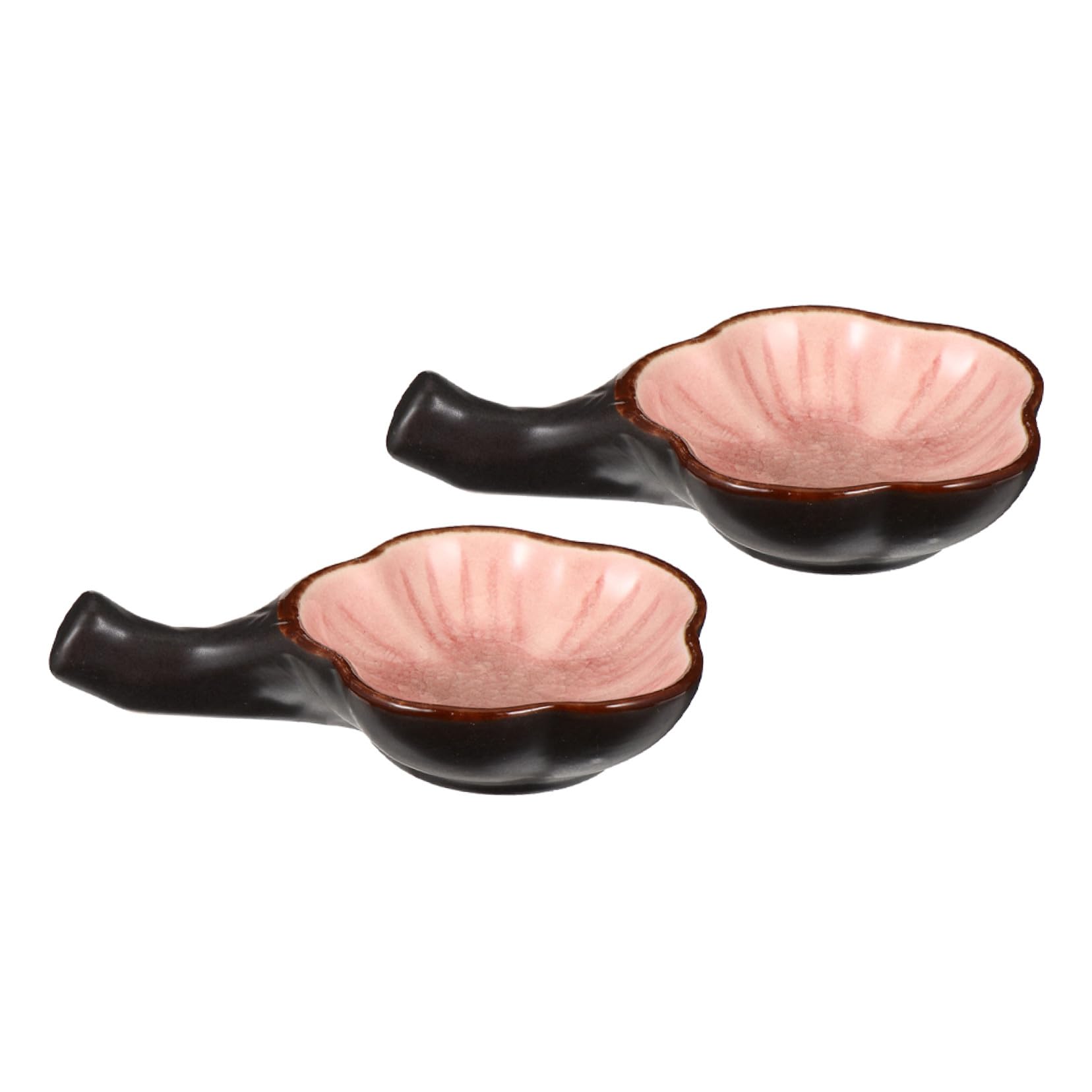 Cabilock 2pcs Water Plate Ink Plate Pen Holder Ceramics Flower Shape Spray Paint-image-3