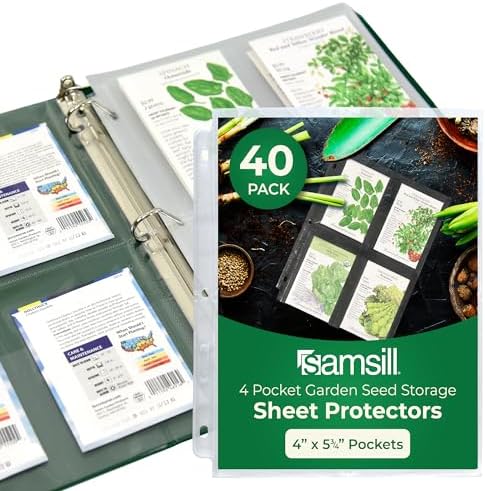 Create-ables Willow And Wildflower Garden Seed Organizer Binder, Seed Storage Organizer, Garden Binder Book For Packet Storage Catalog Can Store 160