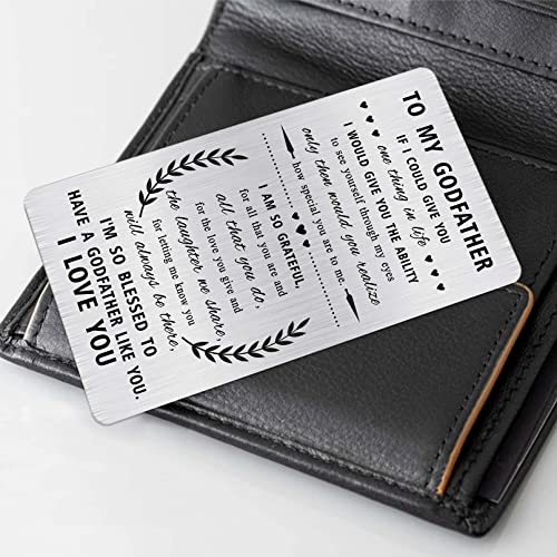 Alotozo Godfather Gift, Godfather Gifts From Godchild, Engraved Wallet Card To My Godfather, Fathers Day Gift Ideas For God Father, God Dad Christmas Card #TOP3
