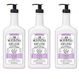 J.R. Watkins Daily Moisturizing Lotion – Body Cream in Pump Dispenser – Hydrating Skin Cream Made with Shea Butter, Cocoa Butter, Coconut Oil & Vitamin E, 18 fl oz, Lavender, 3 Pack