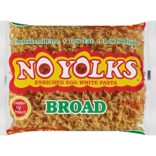 No Yolks Enriched Egg White Pasta Noodles Broad (12oz) Pack of 4 Bags, Cholesterol Free, Low Fat, Low Sodium image 2