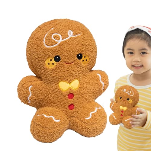 Gingerbread Man Navidad Felpa Figura, Peluche de Gingerbread Hombre de Jengibre Juguete | Muñeca de peluche para niños Adultos Sofá Cama Coche