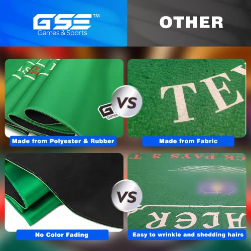 Gse 70" X 35" Portable Professional Casino Craps Tabletop Layout Mat With Carrying Bag, Non-Slip Rubber Craps Dice Game Layout Table Top Cover For Parties, Home Entertainment, Game Night #TOP2