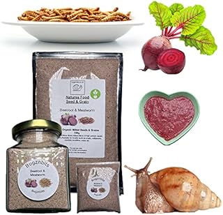 Bugznbits Giant African Land Snail Food, 100% Organic Blend with Beetroot & Meal worm, Also Great for Millipedes & Hermit Crabs (30g Sample pack)